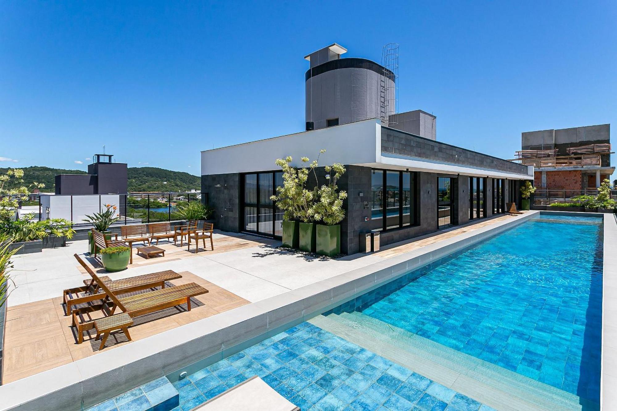 Wi-Fi 300Mb | Rooftop Com Piscina Em Jurere #Ja15 Florianópolis Kültér fotó